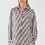 Claudia Stripe Shirt - Choc Blue