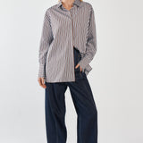 Claudia Stripe Shirt - Choc Blue