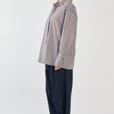 Claudia Stripe Shirt - Choc Blue