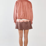Sara Suede Bomber Jacket - Rosewood
