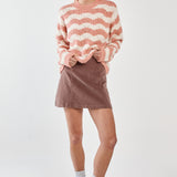 Nikkita Wavy Stripe Knit - Cream/Pink