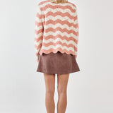 Nikkita Wavy Stripe Knit - Cream/Pink