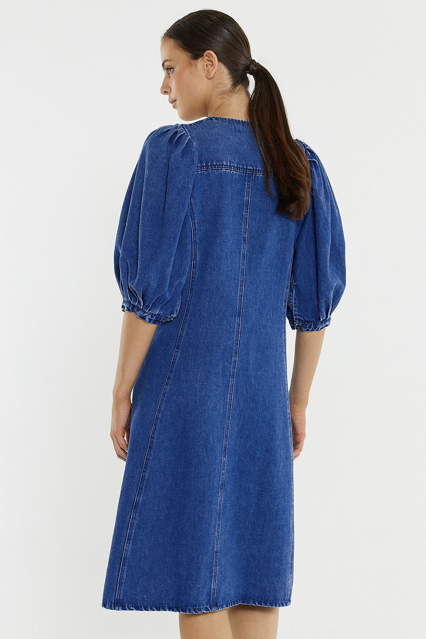 Elijah Midi Denim Dress | Sass Clothing