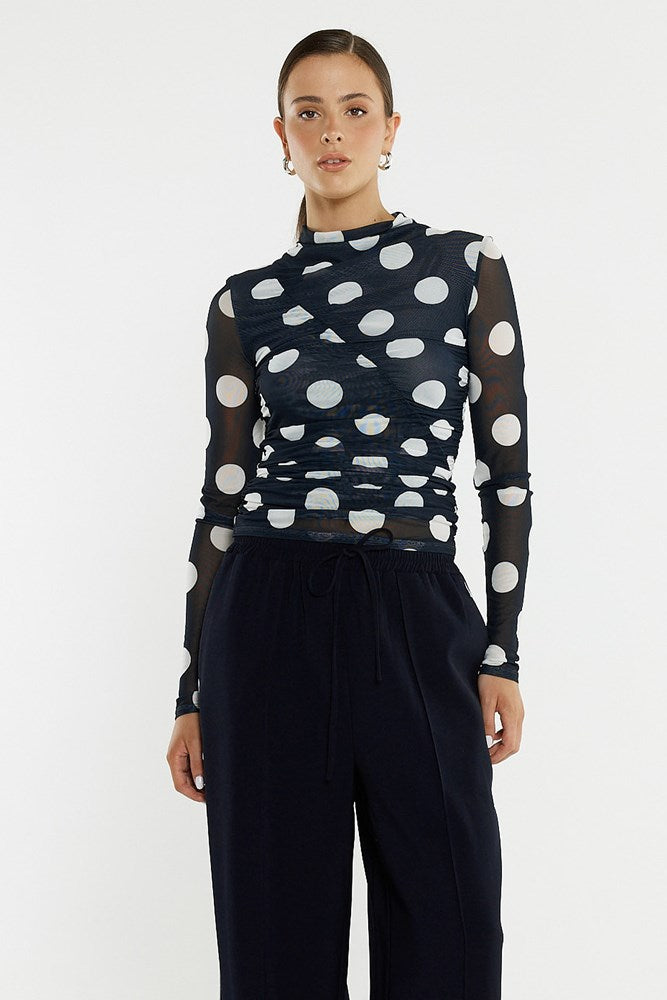 Pammie Seamed Mesh Top