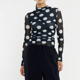 Pammie Seamed Mesh Top