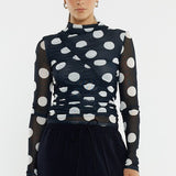 Pammie Seamed Mesh Top