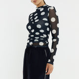 Pammie Seamed Mesh Top
