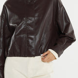 Jude Leather Look Bomber