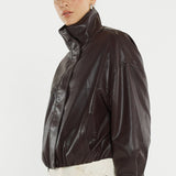 Jude Leather Look Bomber
