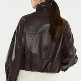 Jude Leather Look Bomber