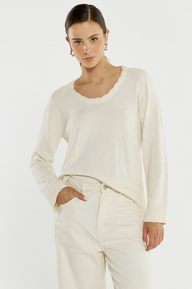 Roe Braided Neck Knit