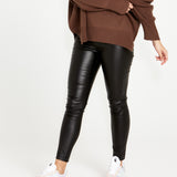 Peri Wet Look Skinny Leg Stretchy Pants - Black