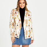 Roxy Single Breasted Blazer - Abstract Print