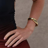 Sculpted Metal Cuff Bangle - Gold