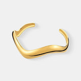 Wavy Slim Adjustable Bangle - Gold