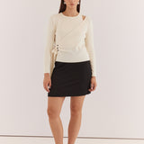 Azalea Wrap Sweater - Cream