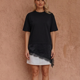 Arlo Jersey Lace Tee - Black Spot