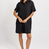 Lizzie Spot Shirt Dress - Black/White
