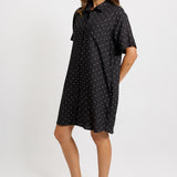 Lizzie Spot Shirt Dress - Black/White