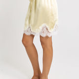 Maddie Lace Hem Mini Skirt - Lemon/White Lace