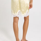 Maddie Lace Hem Mini Skirt - Lemon/White Lace