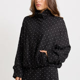 Brookie Spot Bomber Jacket - Black/White