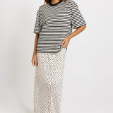 Jazel Slouch Stripe Tee - Black/White