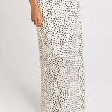 Rachel Spot Mesh Maxi Skirt - White/Black