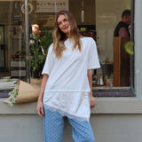 Arlo Jersey Lace Tee - Ivory