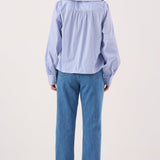 Gypsy Large Collared Shirt - Blue Choc Stripe