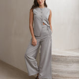 Petra Vest - Grey Pinstripe