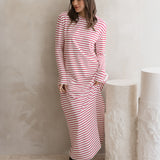 Alma Dress - White/Red