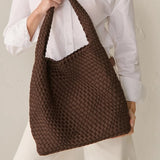 L&S Layla Woven Tote Bag - Brown