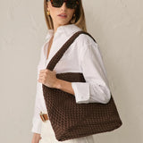 L&S Layla Woven Tote Bag - Brown