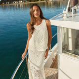 Kai Crochet Lace Skirt - White