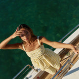 Zane Empire Top - Yellow White Stripe