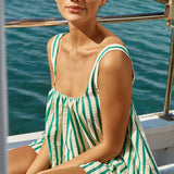 Henri Baby Doll Top - Green Stripe