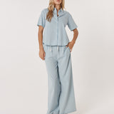 Simmy PJ Separates Set - Blue/Green Stripe