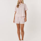 Indie PJ Separates Set - White/Pink Stripe