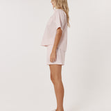 Indie PJ Separates Set - White/Pink Stripe