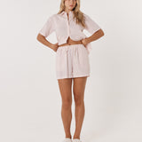 Indie PJ Separates Set - White/Pink Stripe