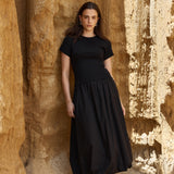 Lilani Bubble Hem Dress - Black