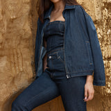 Kumi Zip Denim Jacket - Rinse Wash