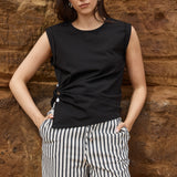 Dianna Stone Trim Tank - Black