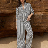 May Tie Waist Cargo - Black Cream