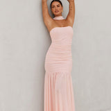 Hayley Strapless Mesh Dress - Pale Pink