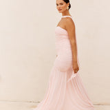 Hayley Strapless Mesh Dress - Pale Pink