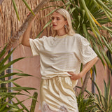 Maddie Lace Hem Mini Skirt - Lemon/White Lace