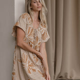 Finley Mini Dress - Tan/Orange