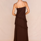 Harper Ruffle Dress - Chocolate